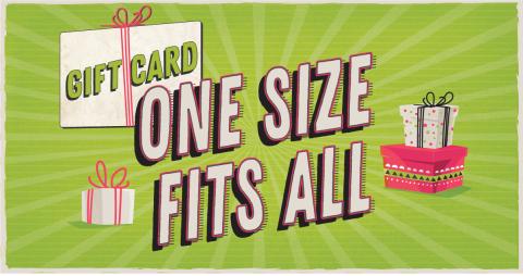 Gift Card One Size Fits All Facebook Banner